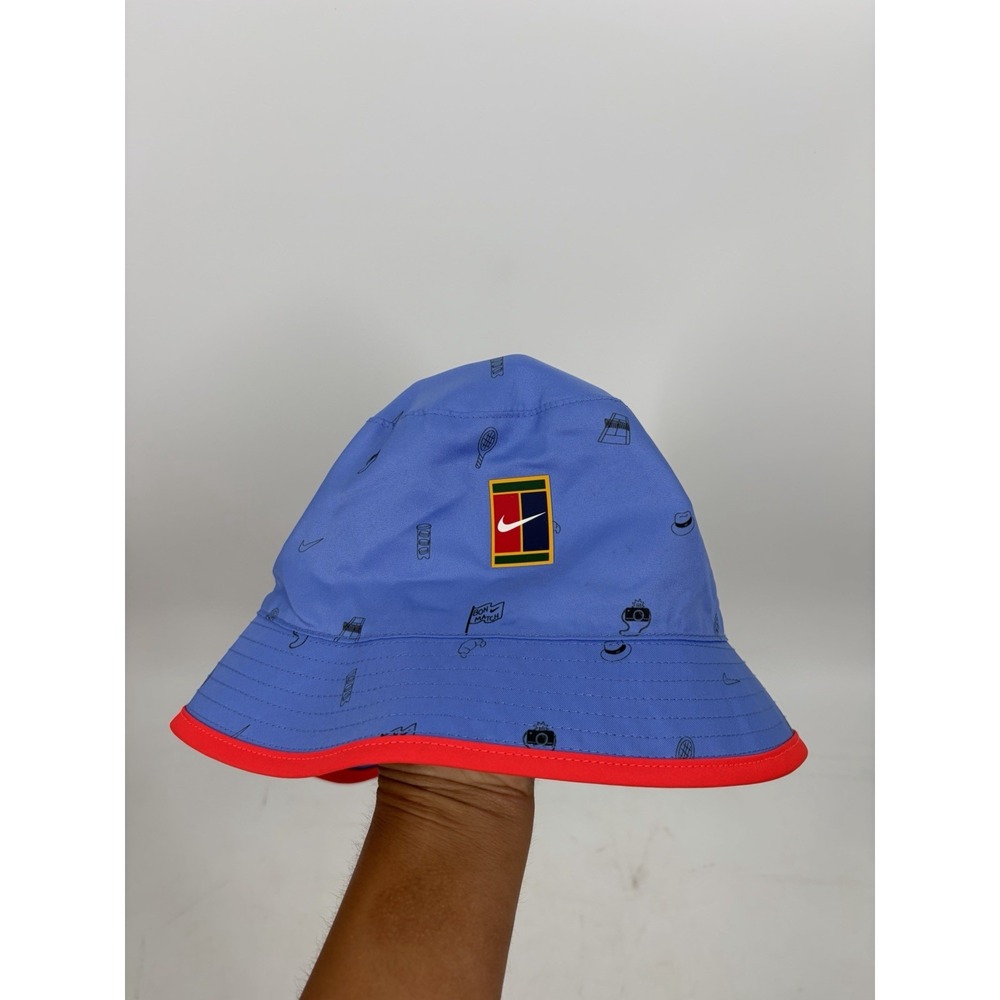 UNISEX NIKE ROLAND GARROS REVERSIBLE BUCKET HAT CRIMSON BLUE CU6441-478 M/L